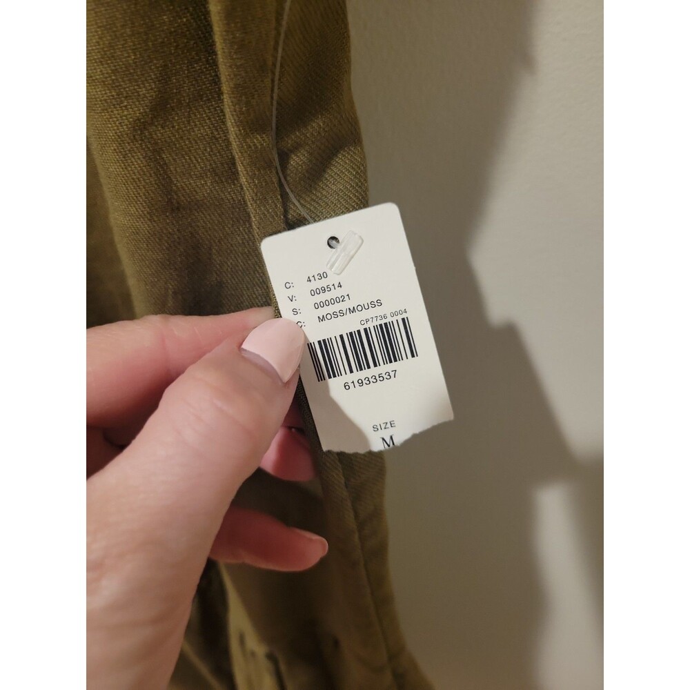 NWT Anthropologie Pilcro Flounced Tunic Mini Dress Moss Green Size Medium Boho - Picture 4 of 9